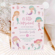 Meerjungfrau unter dem Meer Ozean Baby Shower Einl