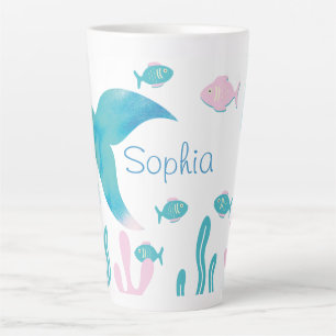 Meerjungfrau unter dem Meer Pastell Rosa Blau Milchtasse
