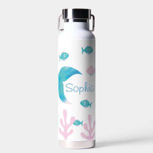 Meerjungfrau unter dem Meer Pastell Rosa Blau Trinkflasche
