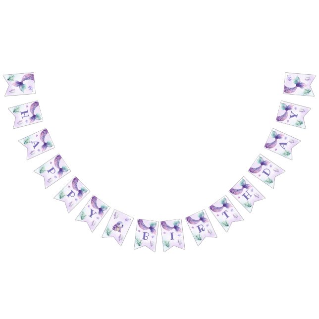 Meerjungfrau unter der Geburtstagspartei Wimpelkette (Alle)