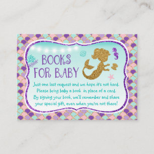 Meerjungfrau unter Sea Baby Book Request Cards Begleitkarte
