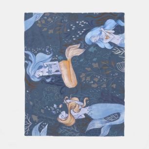 Meerjungfrau Unterwassersee Nahtlose Illustration Fleecedecke