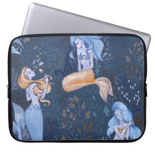 Meerjungfrau Unterwassersee Nahtlose Illustration Laptopschutzhülle
