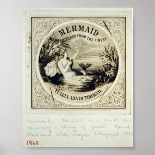 Meerjungfrau, Vintages 1868 Poster