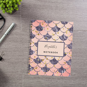 Meerjungfrau-Waage rosa pfirsichfarben lila Notizbuch