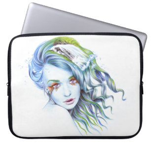 Meerjungfrau Wasserfrau Surreal Fantasy Portrait Laptopschutzhülle