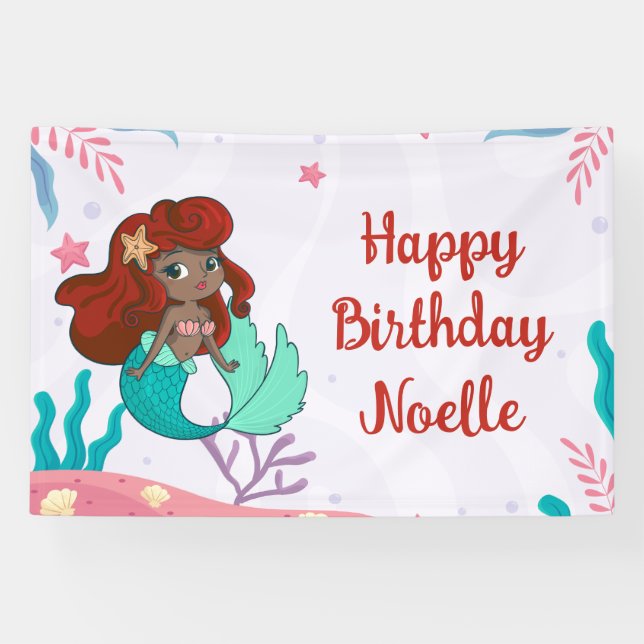 Meerjungfrau zum Geburtstag Banner (Horizontal)