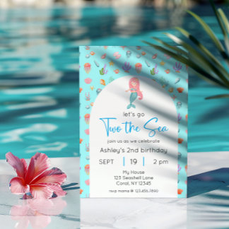 Meerjungfrau zwei - das Foto des Geburtstags Einladung