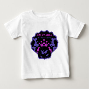 Meerjungfrau-Zwillings-Schwestern Baby T-shirt