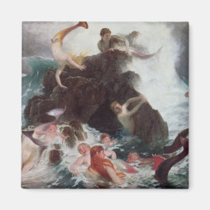 Meerjungfrauen an Spiel, 1886 (Öl auf Leinwand) Magnet