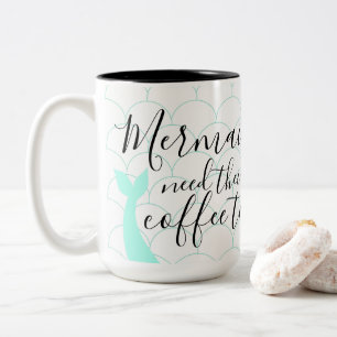 Meerjungfrauen benötigen Fischskala-Türkis Tee d Zweifarbige Tasse