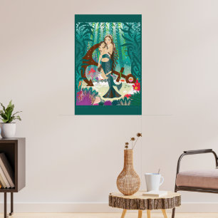 Meerjungfrauen-Familie (Braunhaarige) Poster