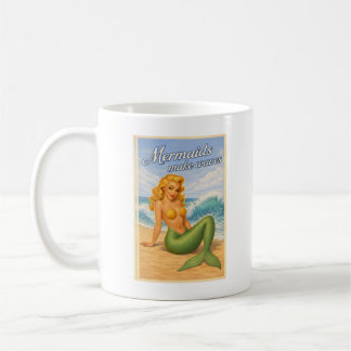 Meerjungfrauen machen Wellen Retro-Pin-Up | Küsten Kaffeetasse