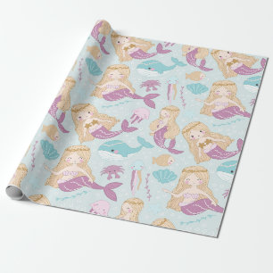 Meerjungfrauen Meer Baby Shower Mädchen Geburtstag Geschenkpapier