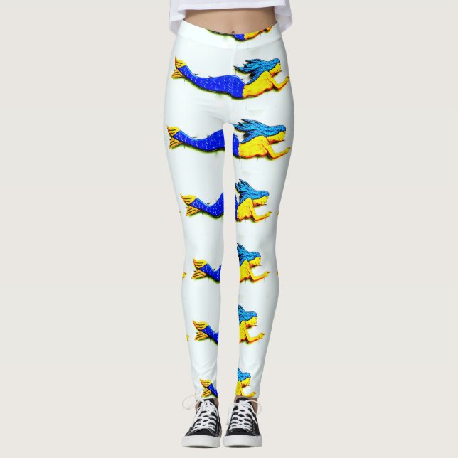 Meerjungfrauen mit blauen Schwänzen Leggings (Vorderseite)