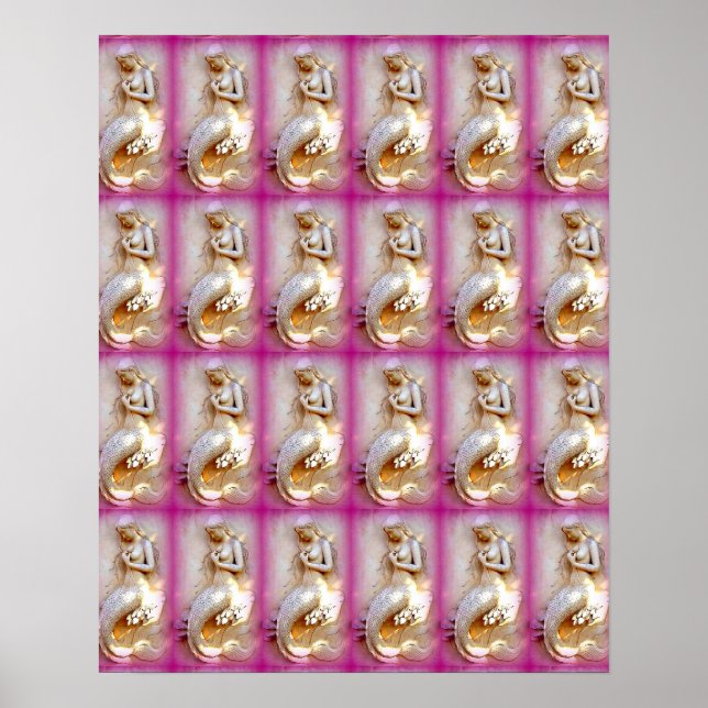 Meerjungfrauen rosa Poster (Vorne)