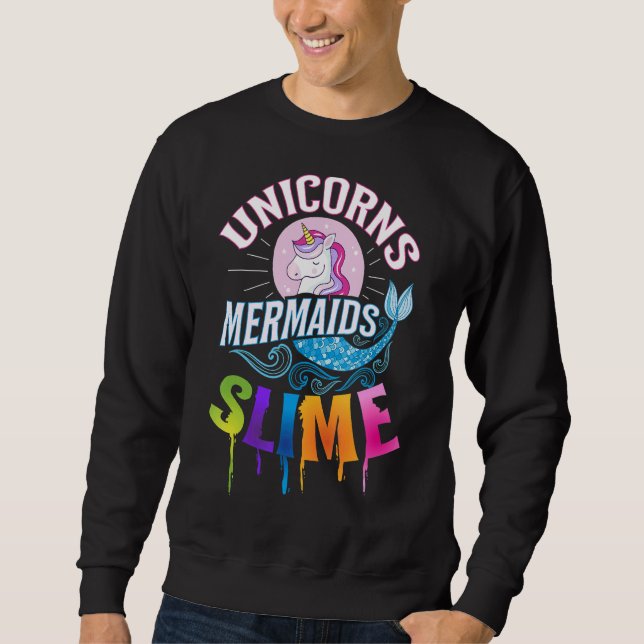 Meerjungfrauen und Einhörner für Mädchenmöwen Sweatshirt (Vorderseite)