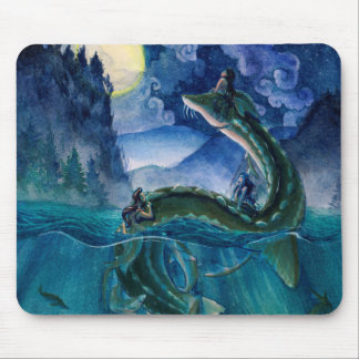 Meerjungfrauen und Fluss-Schlange Mousepad