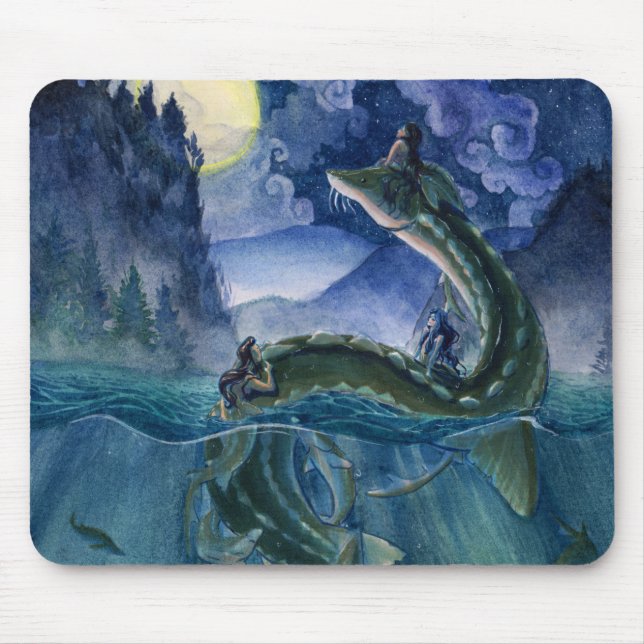 Meerjungfrauen und Fluss-Schlange Mousepad (Vorne)