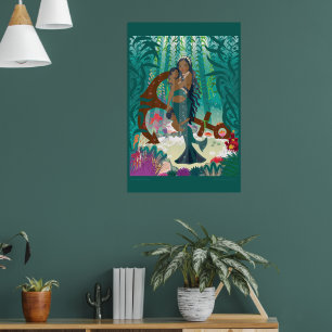 Meerjungfrauenfamilie (braune Haut und Augen) Poster