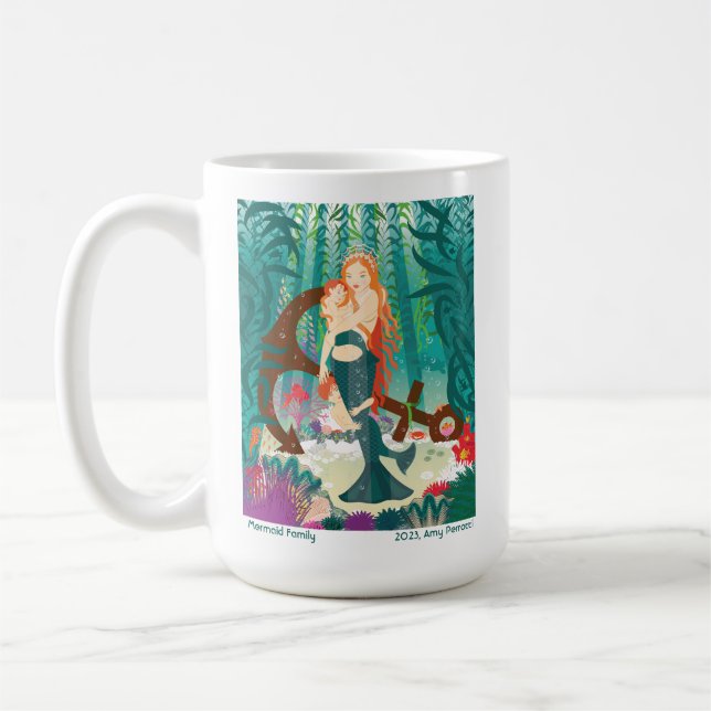 Meerjungfrauenfamilie (Rotköpfe) Tasse (Links)