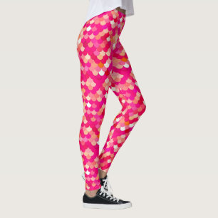 Meerjungfrauenskala, Koralle, Fuchsienrosa und Pfi Leggings