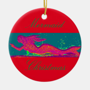 Meerjungfrauweihnachtsverzierung Keramikornament