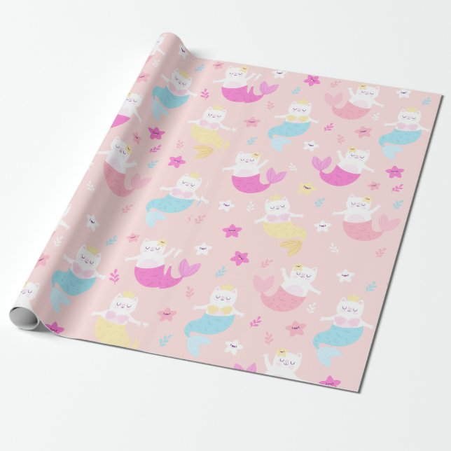 Meerjungkatzen Geschenkpapier (Ungerollt)