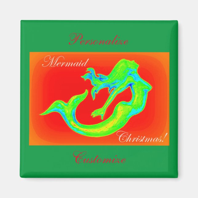 Meerjungweih rot/grün magnet (Vorne)