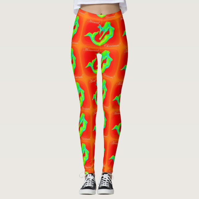Meerjungwein, rot/grün leggings (Vorderseite)