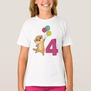 Meerkat 4e anniversaire Ballons enfants T-shirt