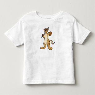 Meerkat als Baseballspieler mit Baseballschläger Kleinkind T-shirt