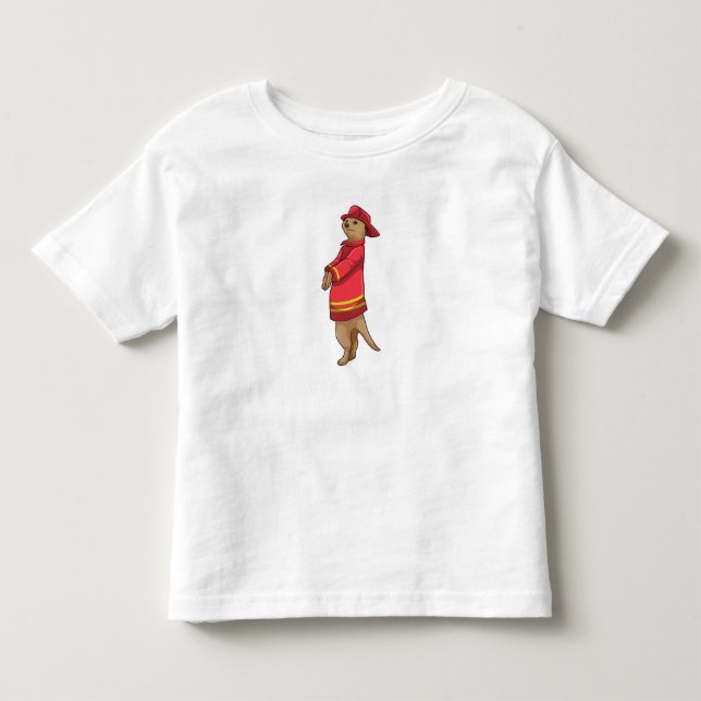 Meerkat als Feuerwehrmann mit Helm Kleinkind T-shirt (Vorderseite)