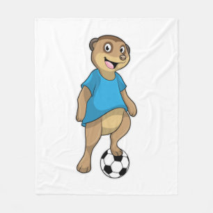 Meerkat als Fußballspieler mit Fußball Fleecedecke