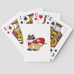 Meerkat als Held mit Maske Spielkarten