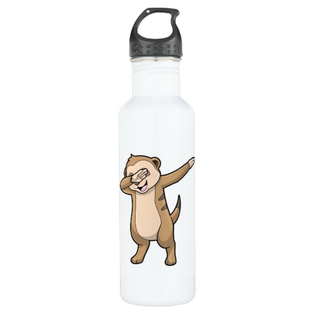 Meerkat als Hip Hop Dance Dab Edelstahlflasche (Vorderseite)
