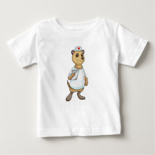 Meerkat als Krankenschwester mit Herz Baby T-shirt