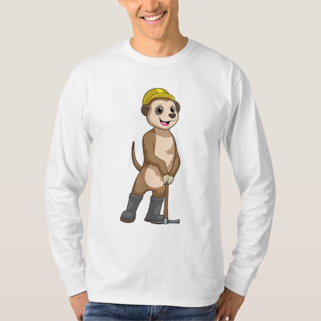 Meerkat als Miner mit Pickaxe T-Shirt (Vorderseite)