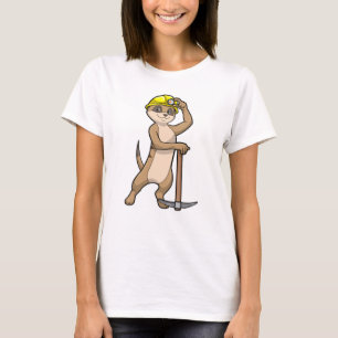Meerkat als Miner mit Pickaxe T-Shirt