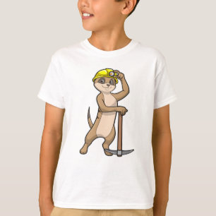 Meerkat als Miner mit Pickaxe T-Shirt