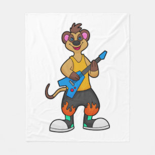 Meerkat als Musiker mit Gitarre Fleecedecke