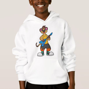 Meerkat als Musiker mit Gitarre Hoodie
