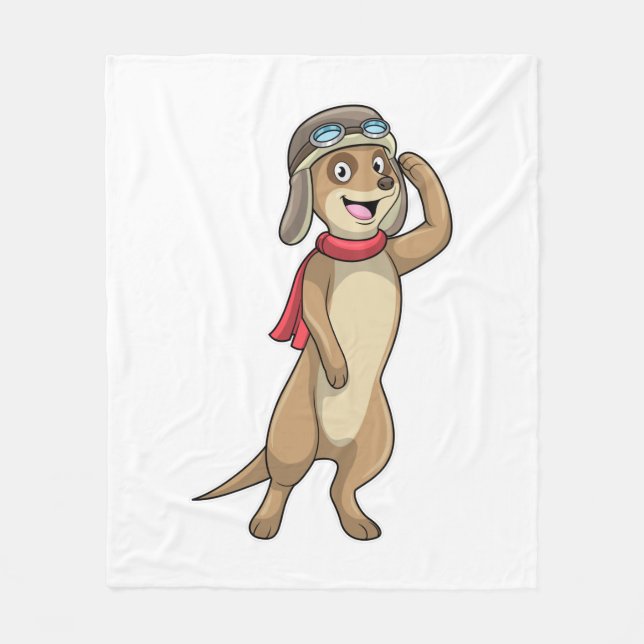 Meerkat als Pilot mit Pilotin Fleecedecke (Vorderseite)