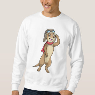Meerkat als Pilot mit Pilotin Sweatshirt