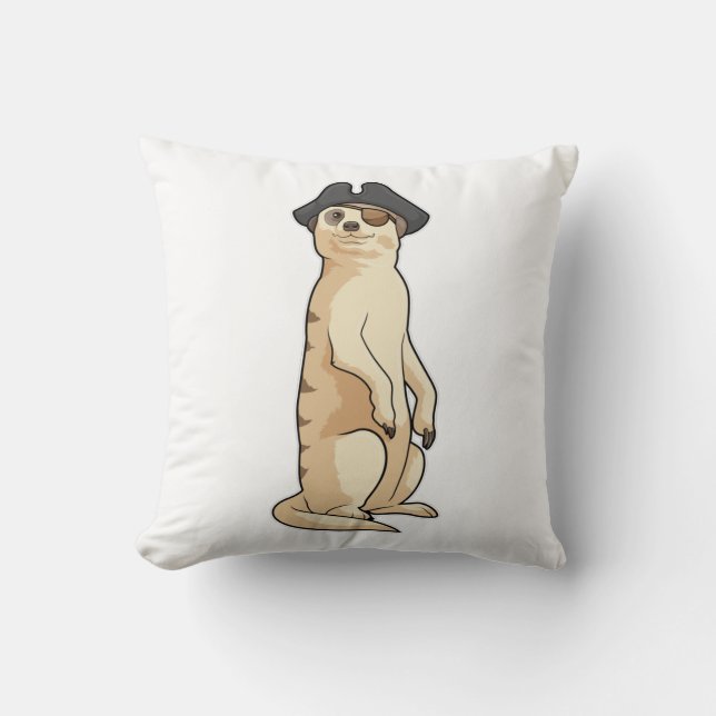 Meerkat als Pirate mit Piratenhut Kissen (Vorderseite)