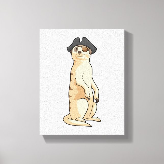 Meerkat als Pirate mit Piratenhut Leinwanddruck (Vorderseite)
