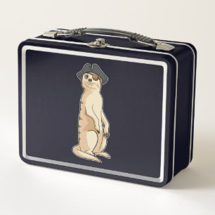 Meerkat als Pirate mit Piratenhut Metall Brotdose