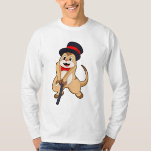 Meerkat als Rentnerin mit Gehstock T-Shirt