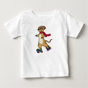 Meerkat als Skater mit Roller-Skaten Baby T-shirt