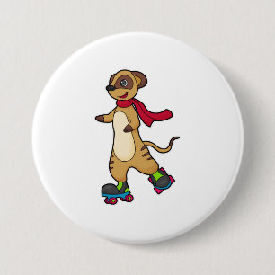 Meerkat als Skater mit Roller-Skaten Button